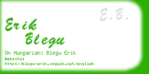 erik blegu business card